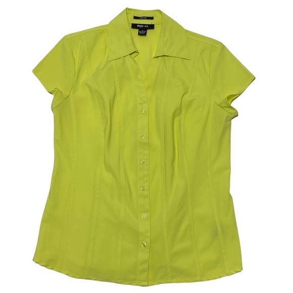STYLE & Co Green Short Sleeve Button Down Shirt - Picture 5 of 10